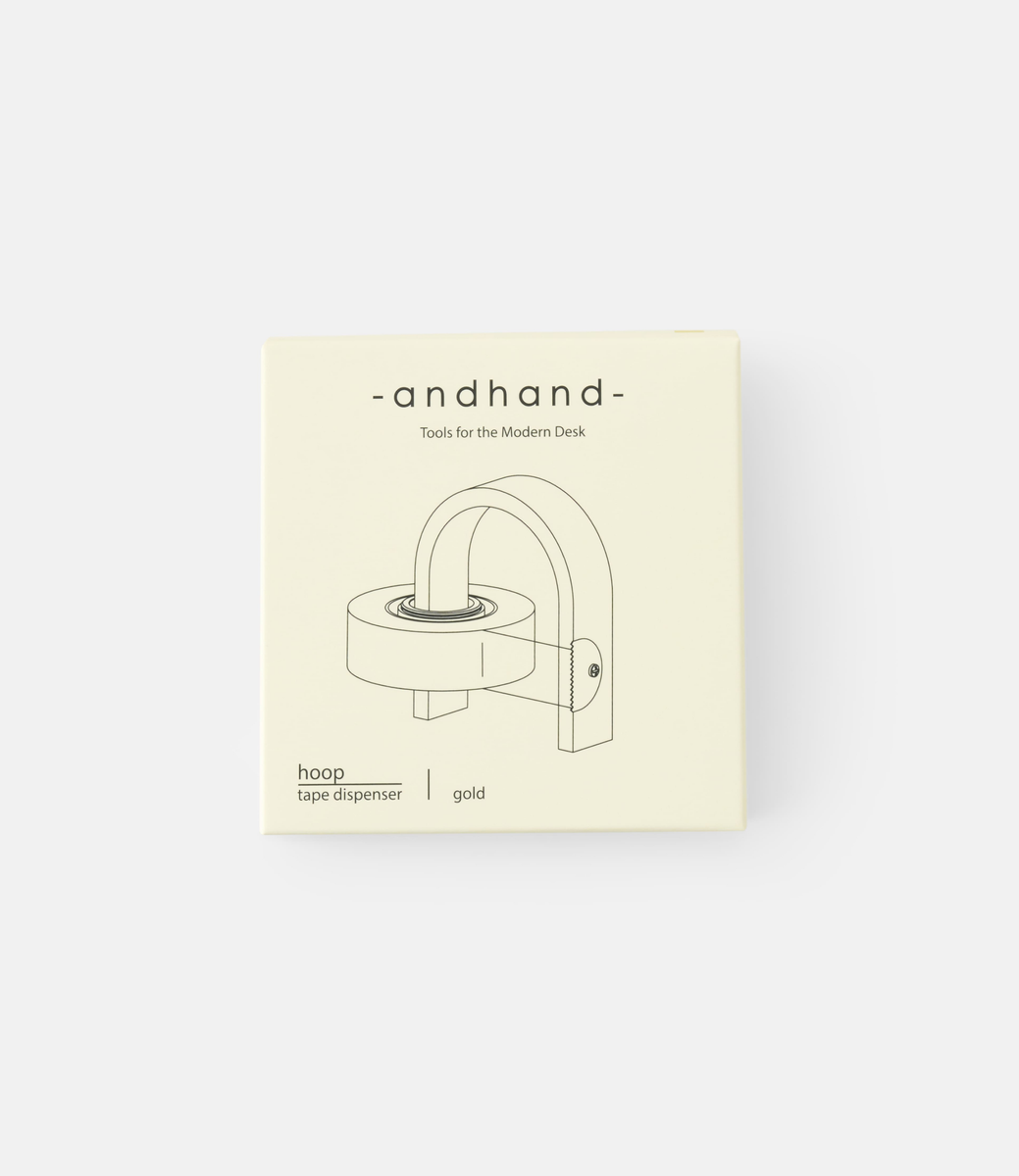 Andhand Hoop tape dispenser Gold Lustre — держатель для скотча из аллюминия