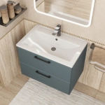 Тумба с раковиной для ванной Uperwood Foster New 70 см, подвесная, серый графит