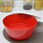 Миска 3л с крышкой "Bergamo" с декором (красный)