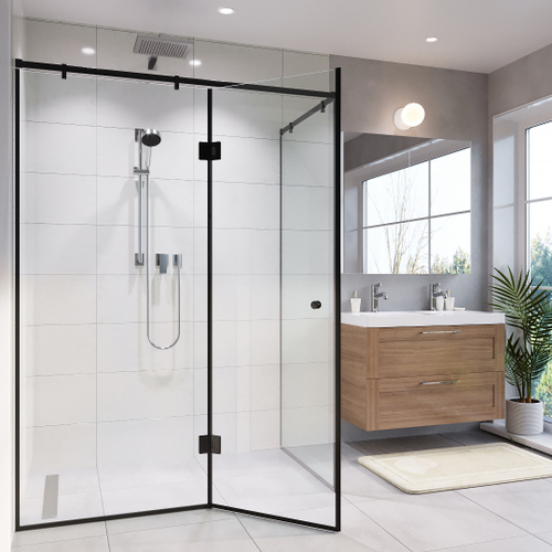 Прямоугольная угловая 90° с одностворчатой поворотной дверью 1900 х 1200 х 800