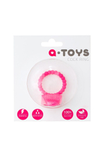 Розовое силиконовое виброкольцо A-toys (Цвет: розовый)