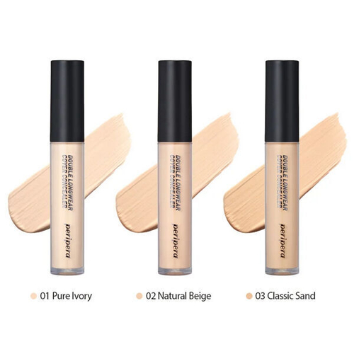 Нежный консилер полного покрытия Peripera Double Longwear Cover Concealer #01 Pure Ivory, 5.5г