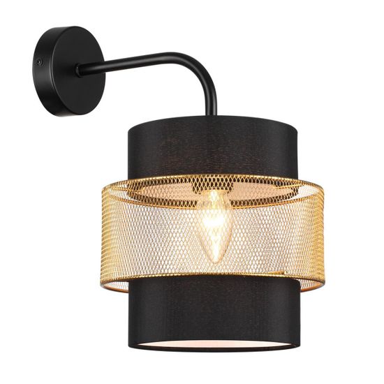 8003/1W MODERNI LN25 161 черный/черный, золотой металл/металл, текстиль Бра Е27 60W 220V ANIMAISA
