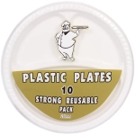 Тарелка пластиковая 26см 3-х секционная в наборе 10шт белая