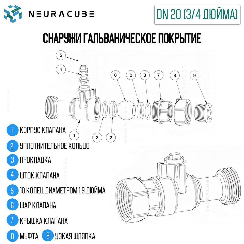 Умный WiFi шаровый кран с электроприводом DN20 (3/4" дюйма) USB5V + ручное управление (Работает с eWelink, Алиса)