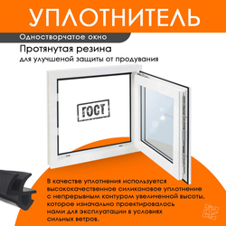 Пластиковое окно 850 х 800 ТермА Эко с поворотно - откидной створкой