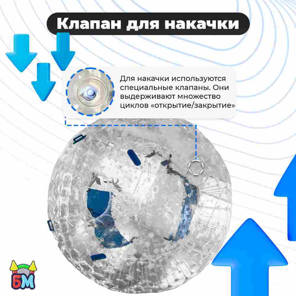 Зорб ТПУ "Капля", диаметр 2.8 м, с усиленными сиденьями