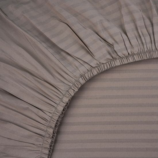 КПБ  Beige, Евро макси, 70х70, простыня 200х200х30, страйп полисатин, DOMTEKC