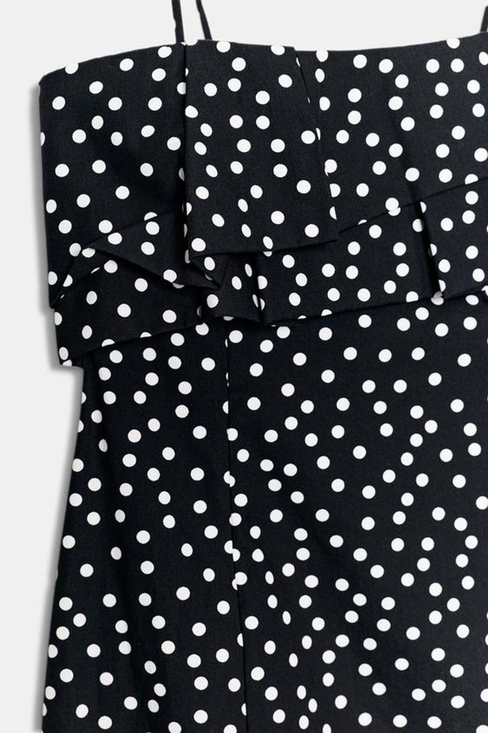 ZARA МИНИ-ПЛАТЬЕ В ГОРОШЕК, ЧЕРНЫЙ/БЕЛЫЙ