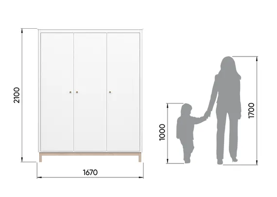 Шкаф Classic 3-х створчатый (серый)