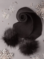 Шарф детский зимний вязаный с помпонами