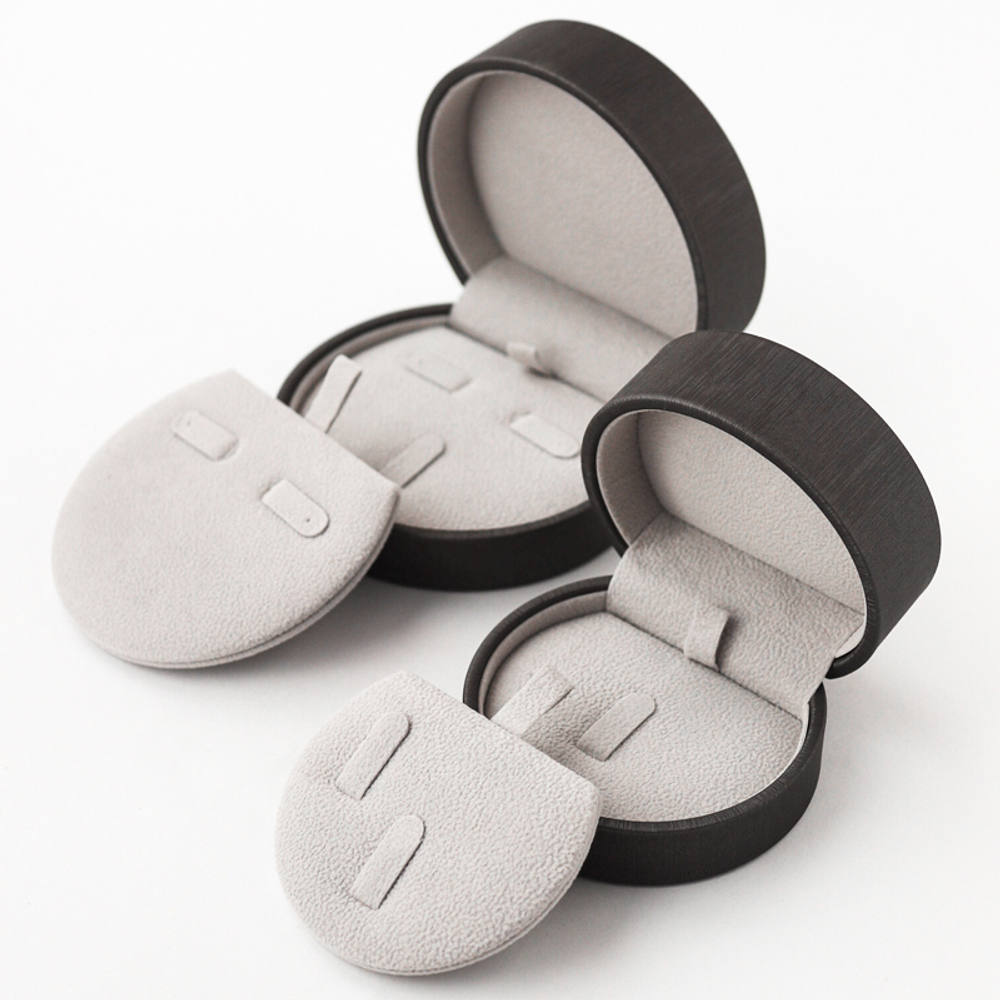 Ювелирная коробочка «Донна» с искусственной кожей с фактурой под сталь