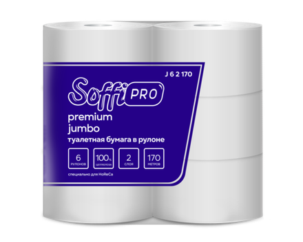 Туалетная бумага Soffipro, Артикул 10901497, 100% целлюлоза, 2 слоя, 170 метров, 12 рул