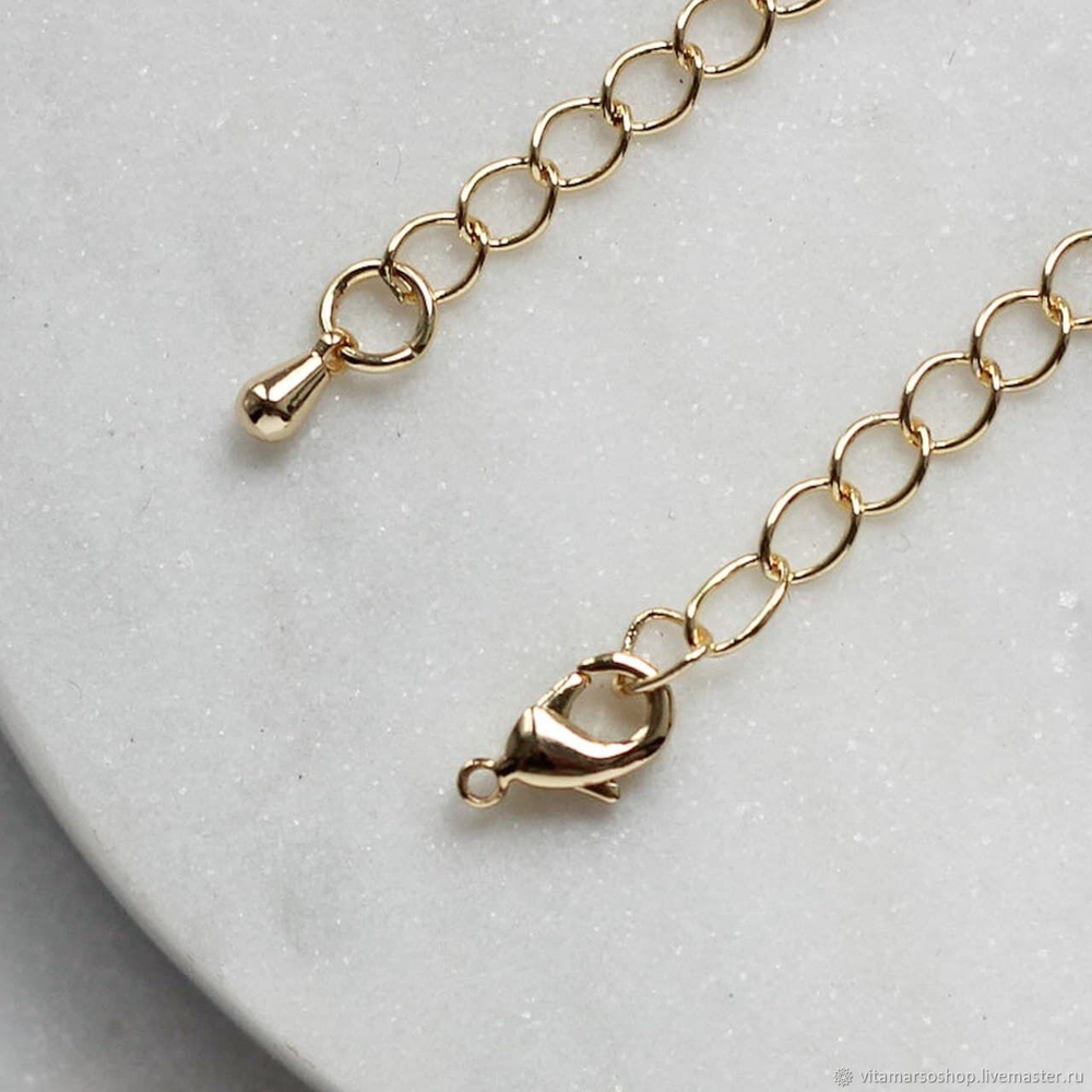 032912-з Карабин 12мм с удлинителем "капля" 5см, позолота