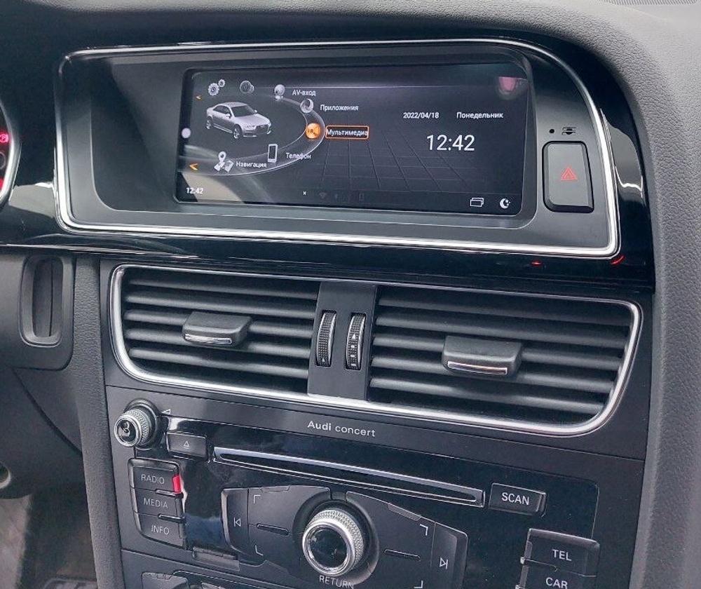 Магнитола Audi A5 (8T) 2007-2016 (с джойстиком MMI) - Radiola RDL-9605MMI монитор 8.8" на Android 13, 8Гб+128Гб, CarPlay, 4G SIM-слот