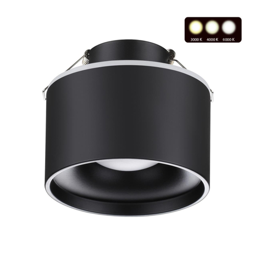 Встраиваемый светодиодный светильник Novotech GIRO 358962, IP20 LED 3000К\4000К\6000К 12W вниз + 3W вверх 110-265V