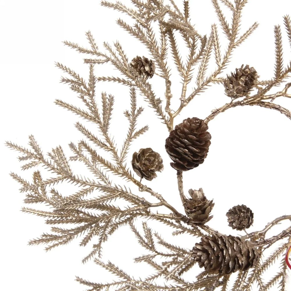 Венок хвойный новогодний «Волшебный иней» , 38 см