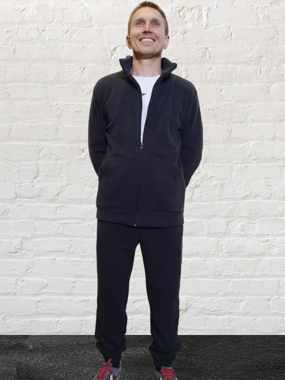 3058 Жакет мужской на замке флис темно-серый (56)