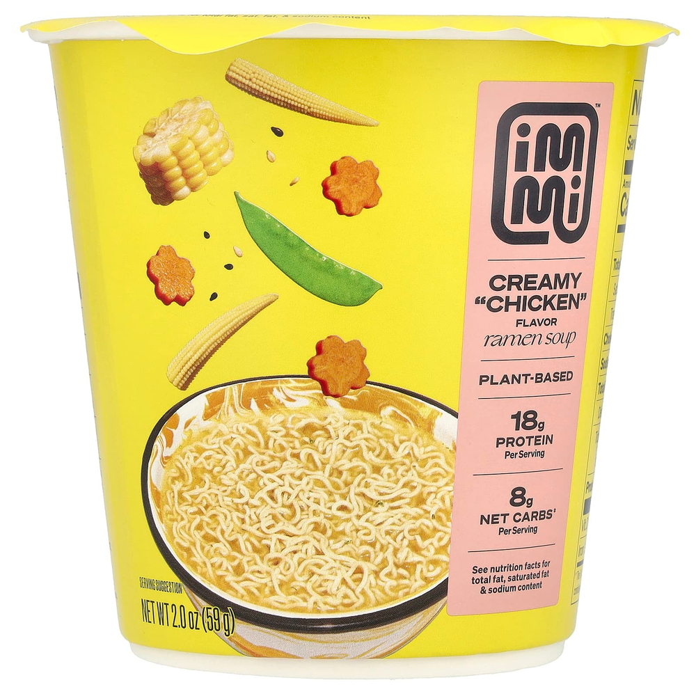 Immi, Cup Ramen Soup, курица со сливками, 59 г (2 унции)