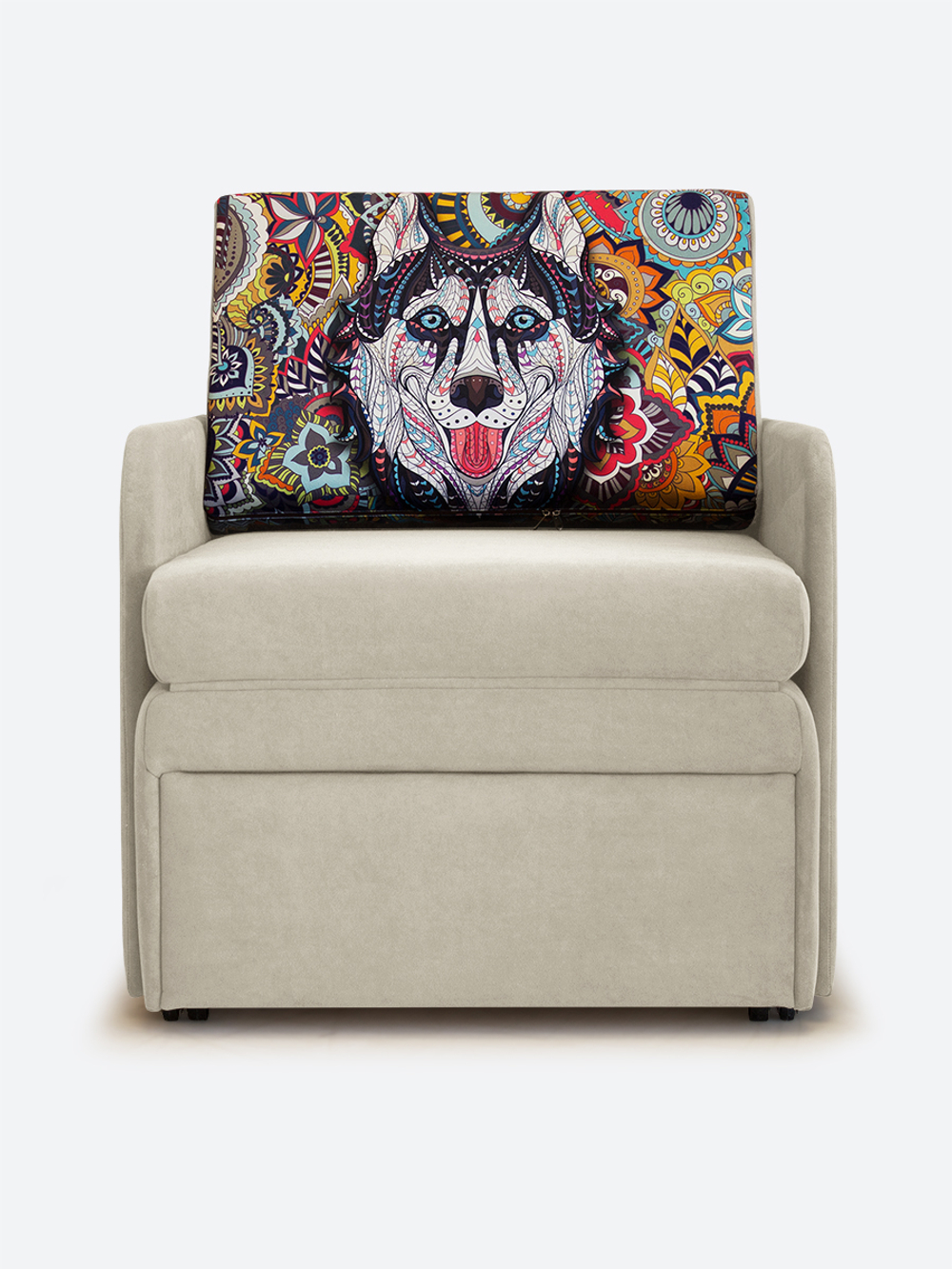 Кресло-кровать "Миник" с подлокотниками, купон Хаски