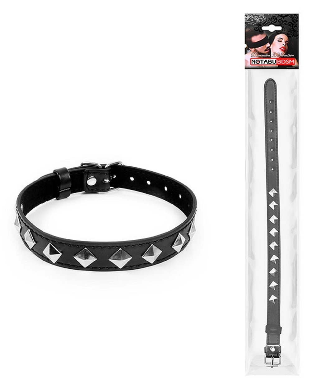 Ошейник с шипами Notabu BDSM чёрный