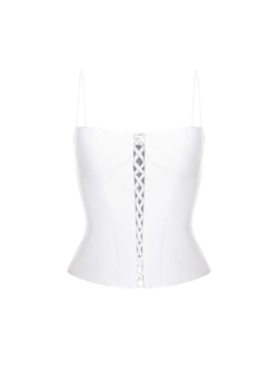 Топ-бюстье корсетного типа из крепа со шнуровкой