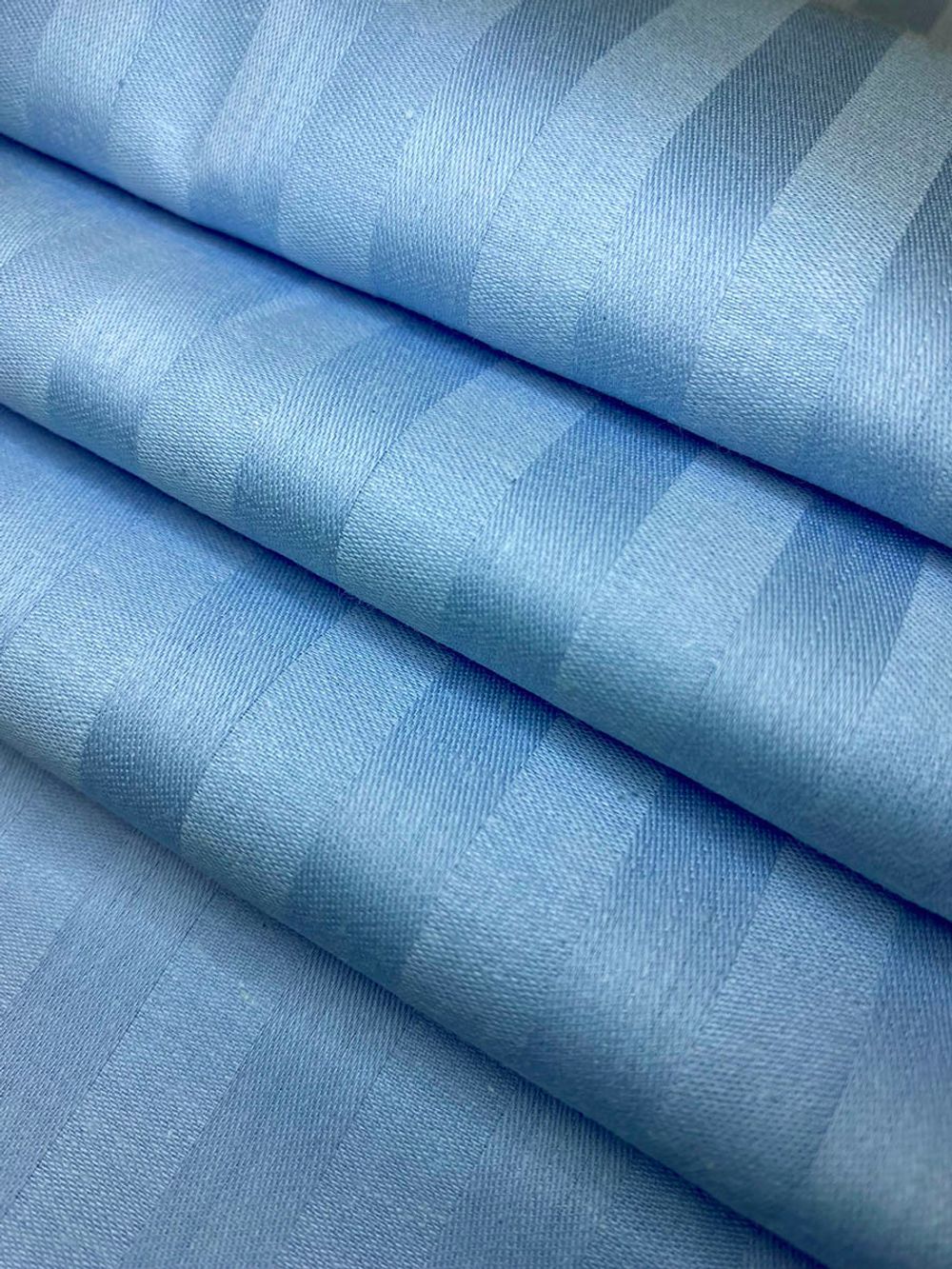 Простынь на резинке сатин-страйп Milky Garden "M-BLUE" 90x200 см