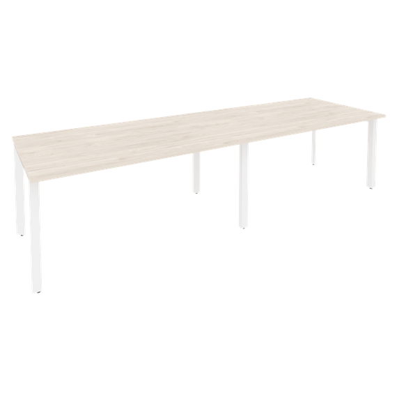 Onix Стол переговорный O.MP-PRG-2.4 Денвер Светлый/Металл Белый 3160*980*750