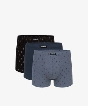 Трусы мужские боксеры (3шт), Atlantic 3MH-025/04, серый + графитовый + черный