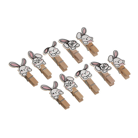 Набор прищепок тм LADECOR, дерево, металл, 14,5х12 см, 10 шт, 2 вида