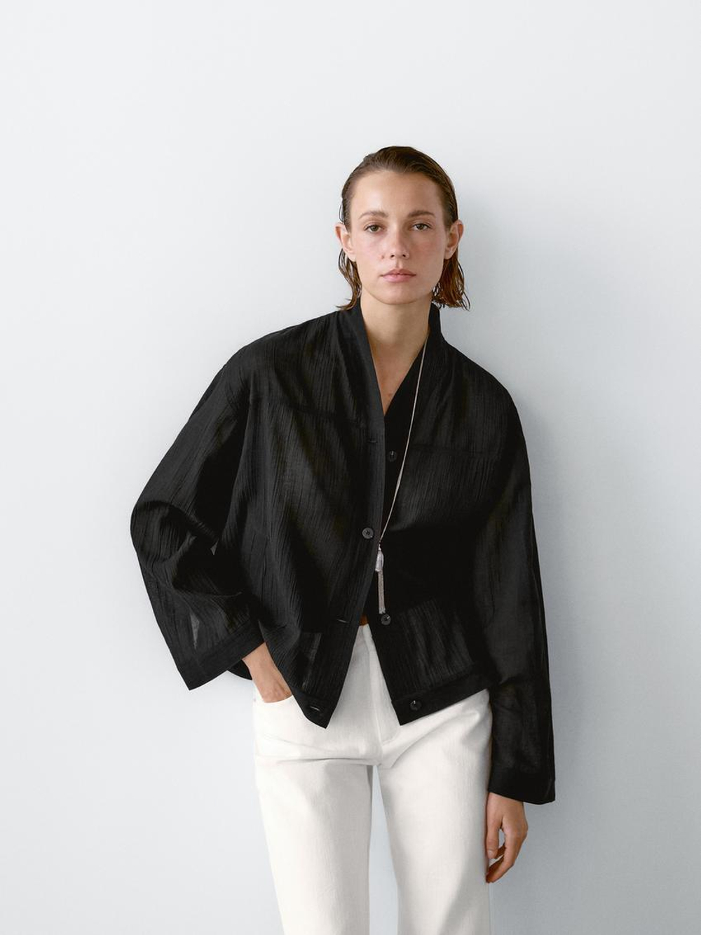 Massimo Dutti Рубашка из 100% хлопка, черный