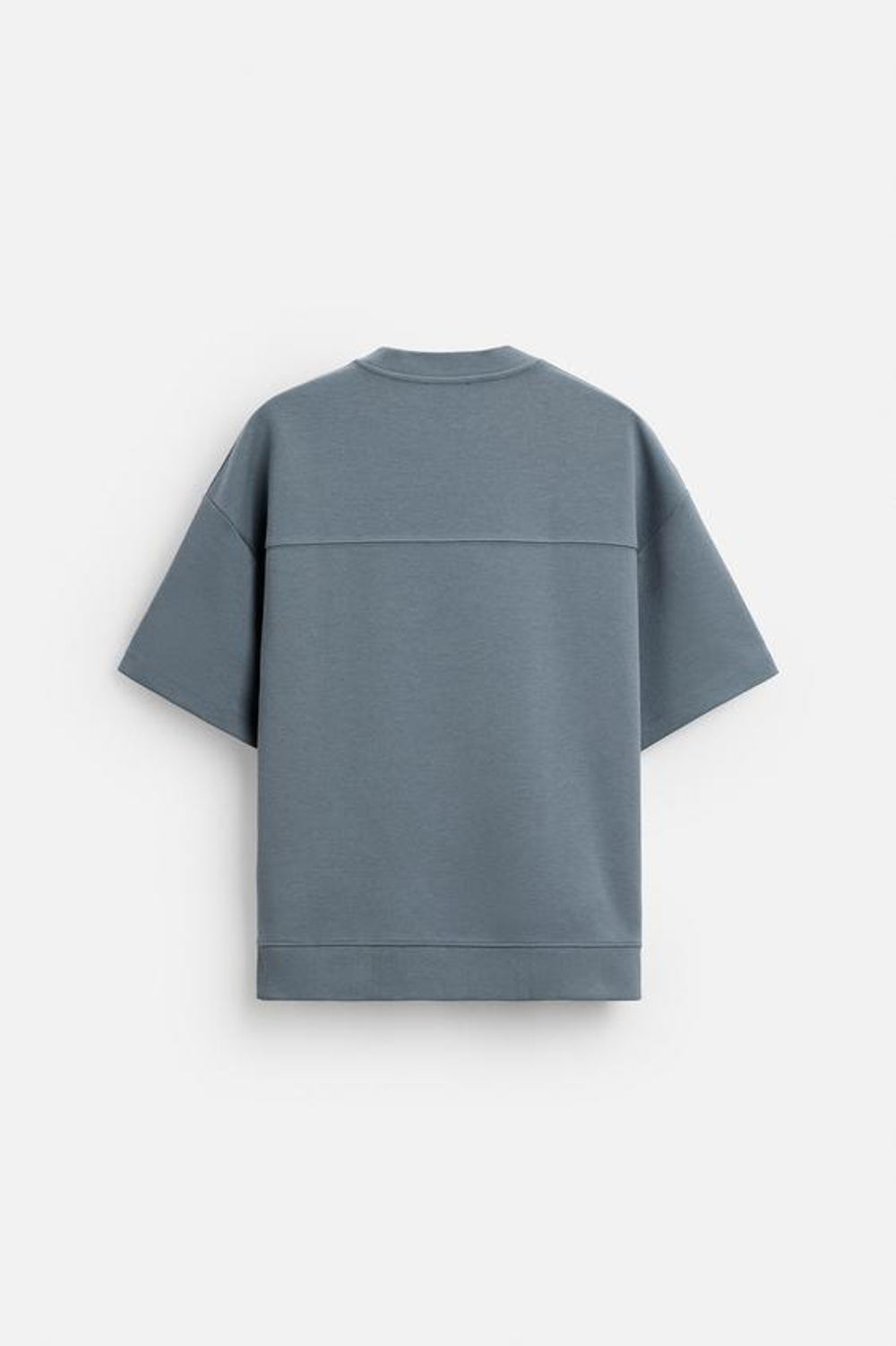 ZARA ТОЛСТОВКА INTERLOCK ИЗ РЕЛЬЕФНОЙ ТКАНИ, ВЫЦВЕТШИЙ СИНИЙ