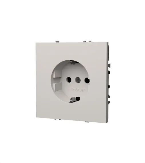 Розетка встраиваемая VOLTUM S70 с заземлением 16А, (белый матовый) vls040102