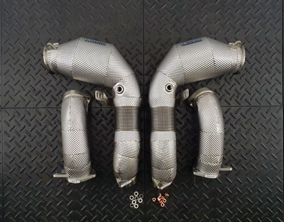 RedStar Exhaust Приемные трубы (Downpipes) спорт-кат HJS HD 130мм с термозащитой BMW M5 G90 / G99