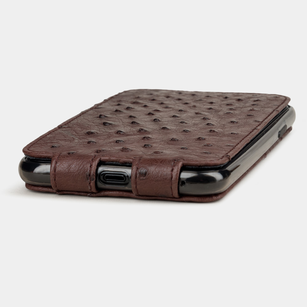 Чехол для iPhone 11 Pro из натуральной кожи страуса, бордового цвета