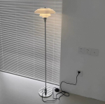 Floor design lamp Ph 2/1 by Louis Poulse (silver)