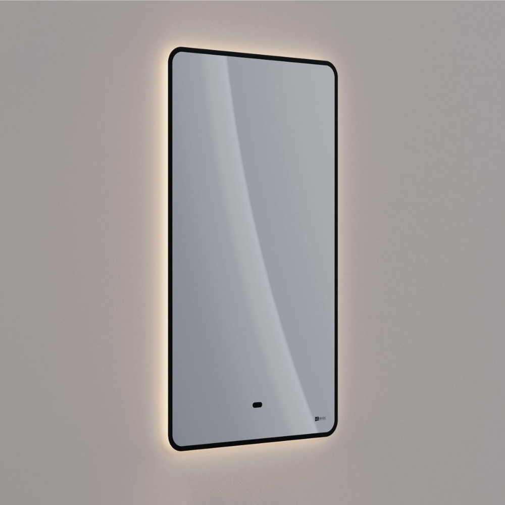Зеркало Lemark MIOBLACK 45х80 см с интерьерной подсветкой, с подогревом