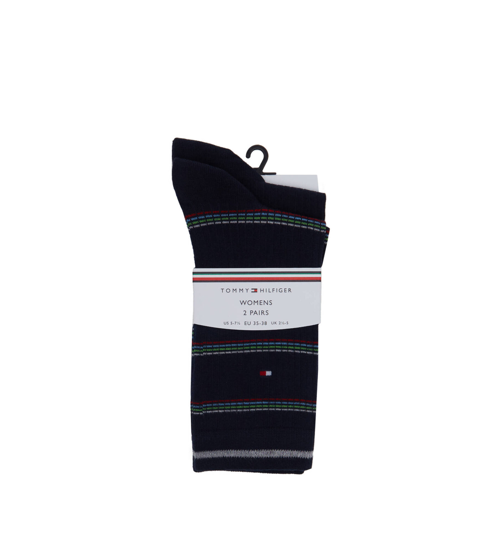 Носки 2 пары TH WOMEN SOCK 2P COASTAL STRIPE TENCEL Tommy Hilfiger - темно-синий(701222645)