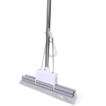 Швабра с губкой ПВА металлическая ручка 90-110 см(отжим двойной ролик, насадка 38см)