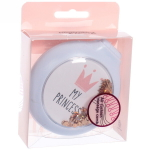 Расческа массажная складная с зеркалом, круглая «Monaco - Princess», микс 4 цвета, 7 см (коробка PVC)