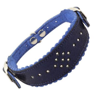 Ошейник-мини двойной с регулируемой длиной и стразами кожаный "Мисти", 32*320мм, Gamma