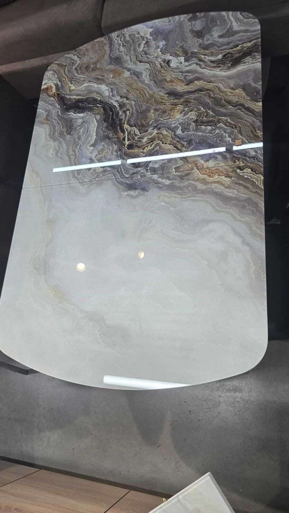 Стол стеклянный с фотопечатью (подстолье прямое раздвижное белое )