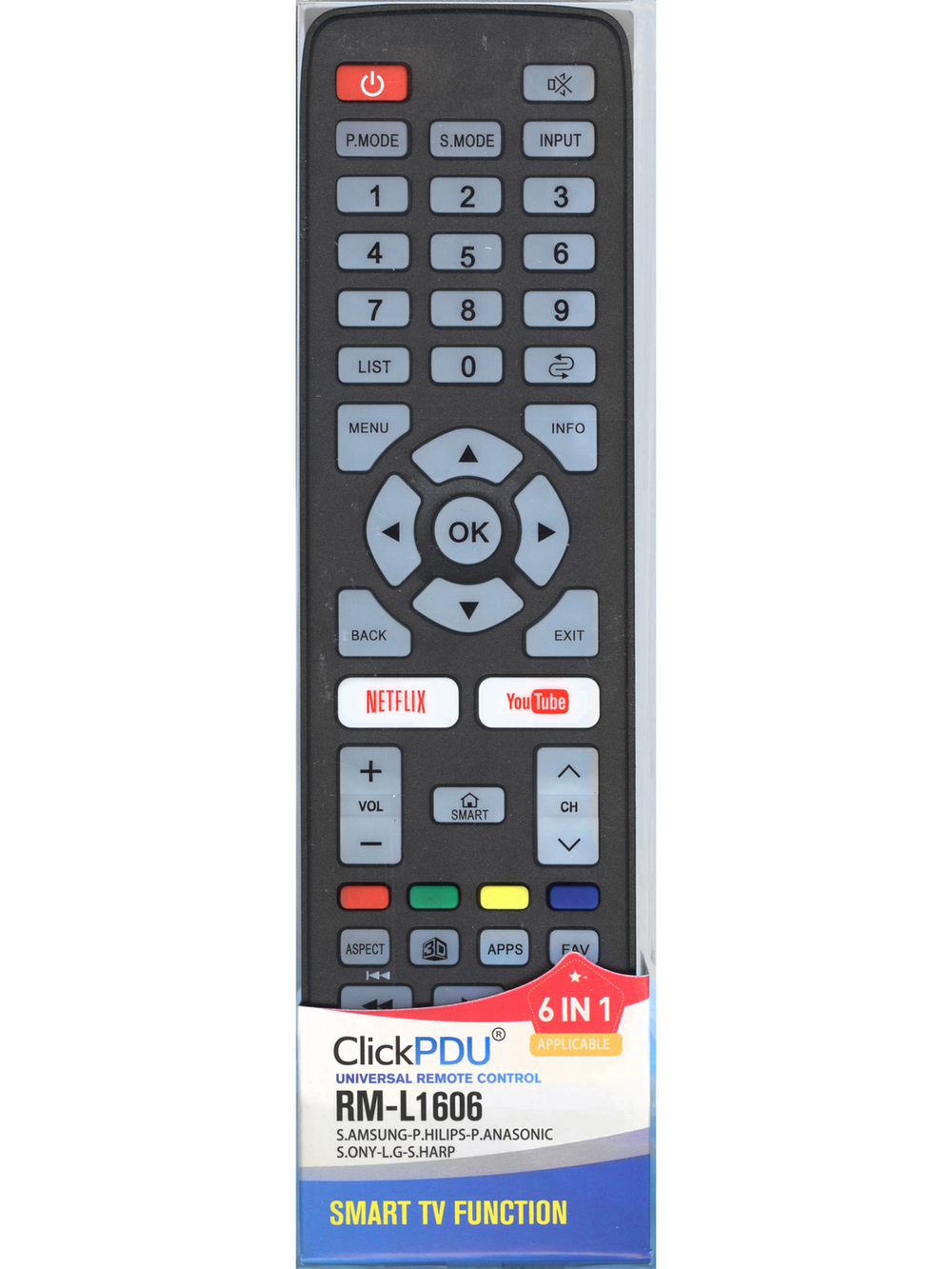 Пульт универсальный ClickPDU RM-L1606 (multibrand 6 в 1)