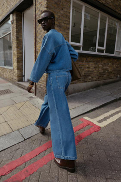 ZARA ДЖИНСЫ Z1975 WIDE LEG СО СРЕДНЕЙ ПОСАДКОЙ, ВЫЦВЕТШИЙ СИНИЙ