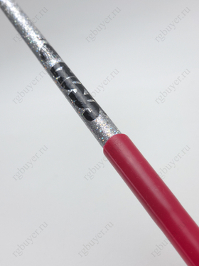 Палочка Sasaki 57 см с блеском серебристая с красной ручкой SIxR (Silver x Red)
