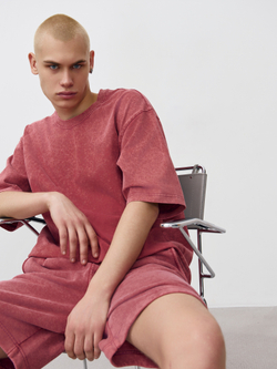 Футболка garment dyed (бордовый)