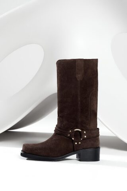 Сапоги из натуральной замши BIKER макси