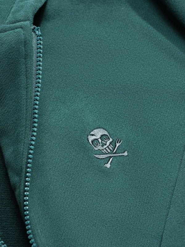 Худи Logo на молнии темно-зеленый - фото 4