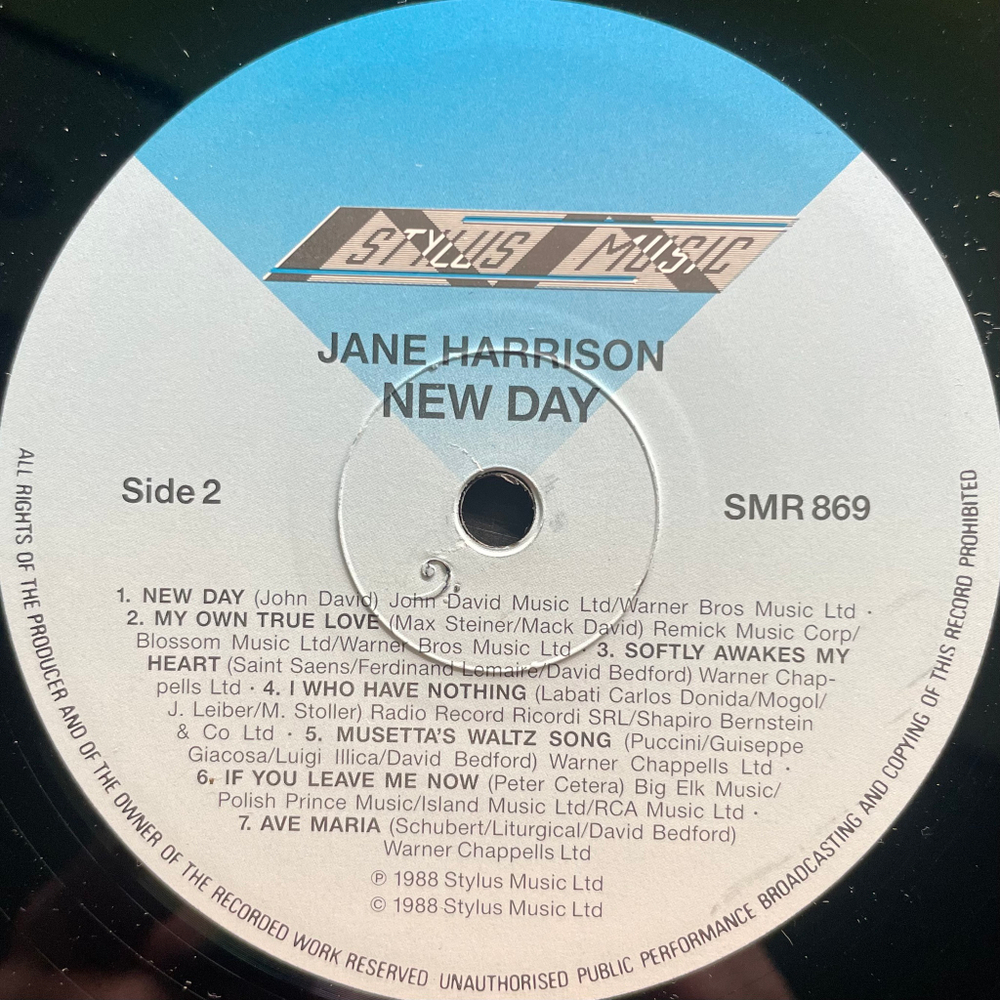 Jane Harrison ‎– New Day (Англия 1988г.)