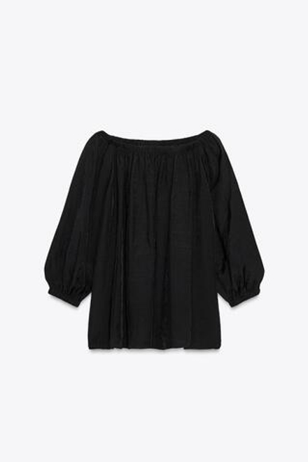 ZARA ТОП С ОТКРЫТЫМИ ПЛЕЧАМИ — ZW COLLECTION, ЧЕРНЫЙ